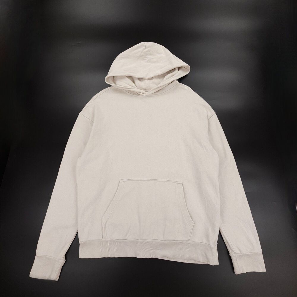 REISS Alexander Casual Fit Cotton Hoodie Off White Athleisure Sporty Minimal